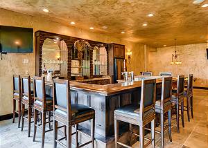 The lower level features a full size bar!