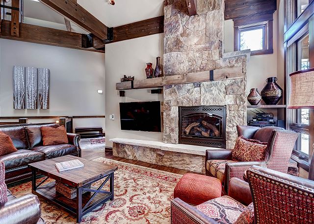 Great Room with Gas Fireplace and Flat Screen TV