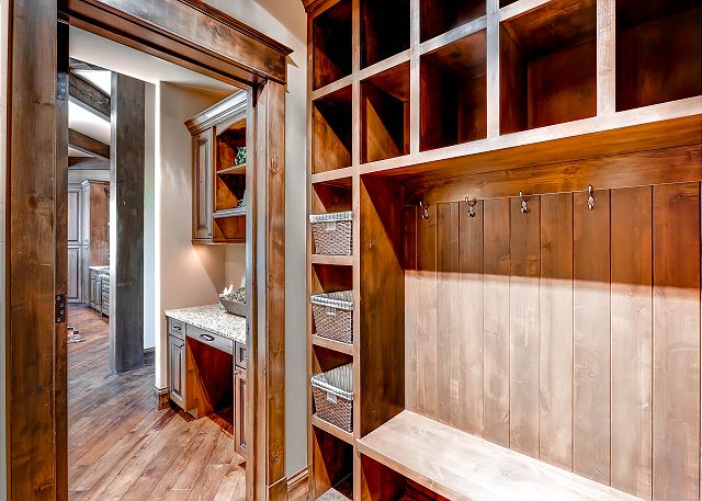 Mud Room with ample space for storing ski clothing