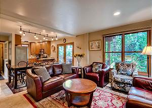 Living Area opens to Dining & Kitchen