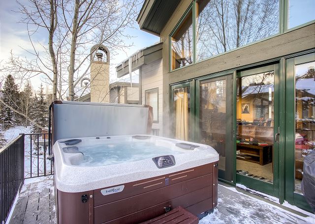 Enjoy relaxing in your very own private hot tub!