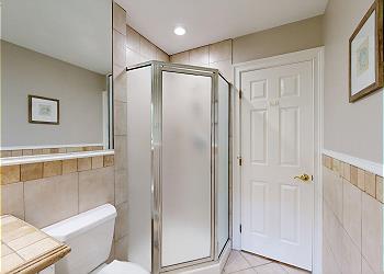 Guest Bathroom with Tiled Walk-in Shower