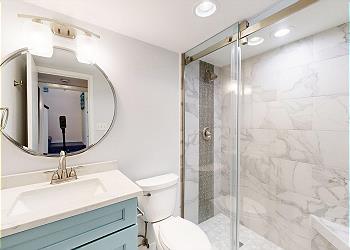 Guest Bathroom with Tiled Walk-in Shower