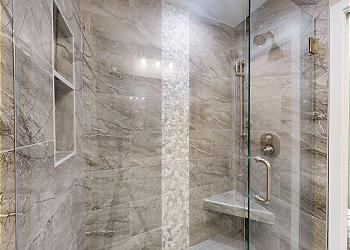 Primary Bathroom with Tiled Walk-in Shower
