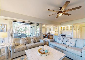Living Room with Access to Private Deck