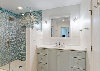 Primary Bathroom with Tiled Walk-in Shower