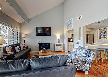 Living Room with Vaulted Ceilings