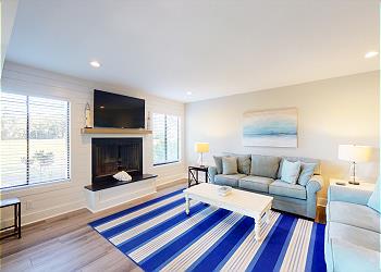 Living Room with Mounted Smart TV