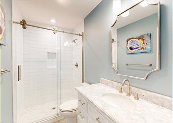 Guest Bathroom with Custom Tiled Walk-in Shower