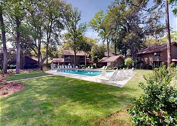 View of the Water Oak Community Pool from Private Patio