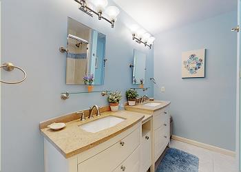 Primary Bathroom with His and Hers Vanity
