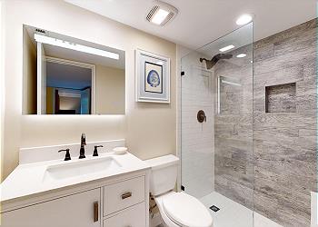 Newly Renovated Primary Bathroom with Tiled Walk-in Shower