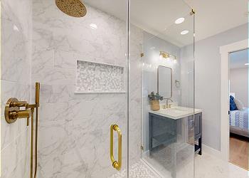 Primary Bathroom with Large Tiled Walk-in Shower