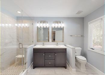 Primary Bathroom with Large Custom Walk-in Shower