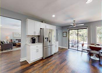 Open Kitchen with Stainless Steel Appliances