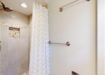 Guest Bathroom with Tiled Walk-in Shower