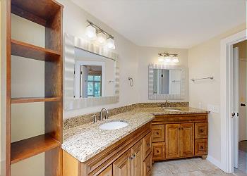 Primary Bathroom with His and Hers Vanity