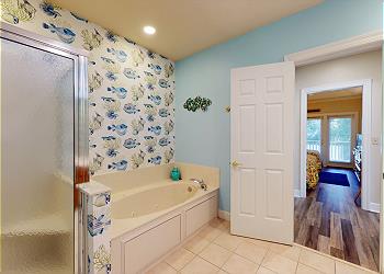 Guest Bathroom with Tub and Walk-in Shower