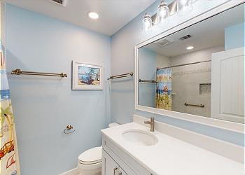 Newly Updated Guest Bathroom with Quartz Vanity