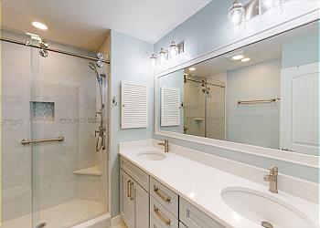 Newly Updated Primary Bathroom with Double Vanity