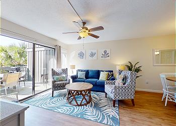 Living Room with Access to Private Patio