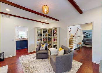 Study with Bookshelf and Comfortable Seating