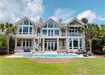 Rear View of Home with Private Pool and Spa