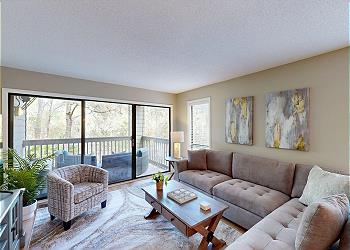 Living Room with Access to Private Deck