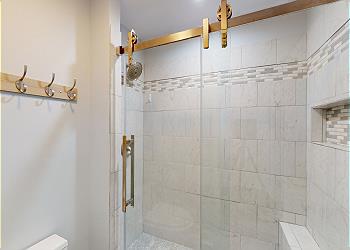 Primary Bathroom with Tiled Walk-in Shower