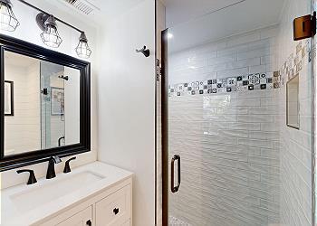 Guest Bathroom with Tiled Walk-in Shower