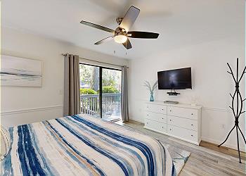 First Floor Primary Bedroom with Access to Private Deck