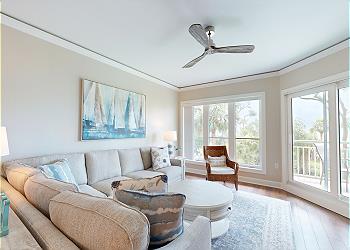 Living Room with Coastal Furnishings
