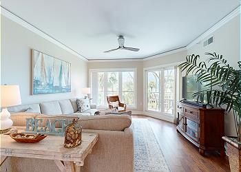 Living Room with Coastal Furnishings