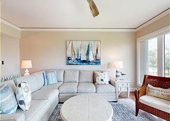 Living Room with Coastal Furnishings
