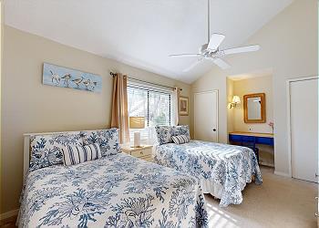 First Floor Guest Bedroom with Two Queen Size Beds