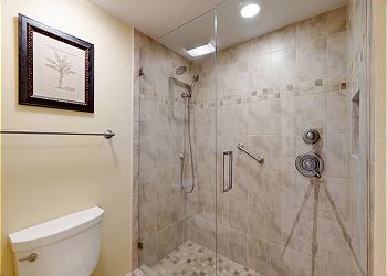 Primary Bathroom with Tiled Walk-in Shower