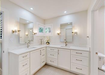 Primary Bathroom with His and Hers Vanity