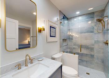 Guest Bathroom with Tiled Walk-in Shower
