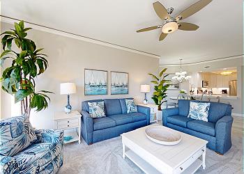 Living Room with Coastal Furnishings
