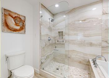 Primary Bathroom with Tiled Walk-in Shower