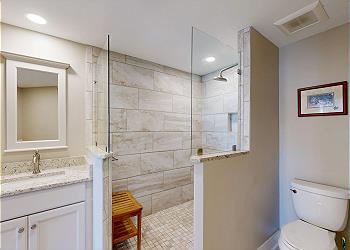 Primary Bathroom with Tiled Walk-in Shower