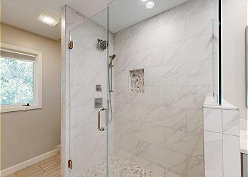 Primary Bathroom with Tiled Walk-in Shower