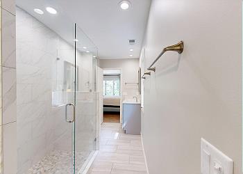 Primary Bathroom with Tiled Walk-in Shower