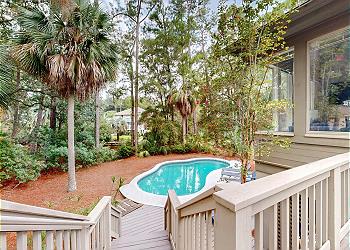 Private Deck with Pool and Lagoon View