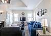 Well appointed living area is comfortable and welcoming.  