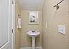 Half bath is downstairs. 