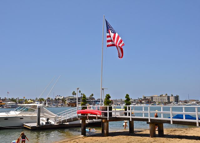 Flag on Balboa Island