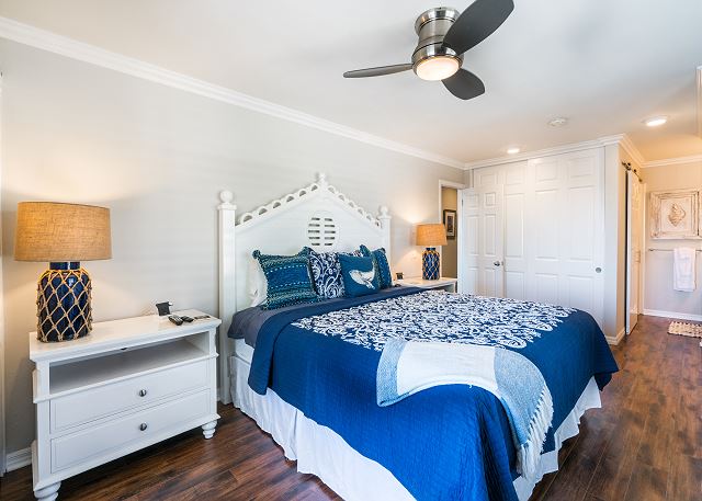 The master bedroom faces the water presenting a serene ocean vie