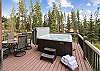 Soak in this wonderful hot-tub or have a meal with friends and family at the outdoor dining table - Evergreen Lodge Breckenridge Vacation Rental 