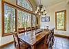 Enjoy a family dinner with gorgeous views from the dining room - Evergreen Lodge Breckenridge Vacation Rental 